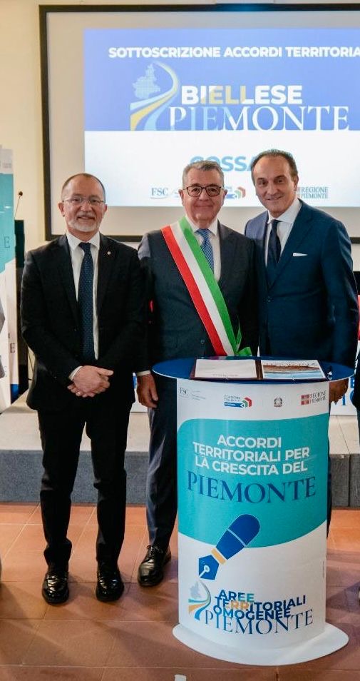 Sindaco e Presidente della Regione Cirio alla sottoscrizione degli Accordi Territoriali