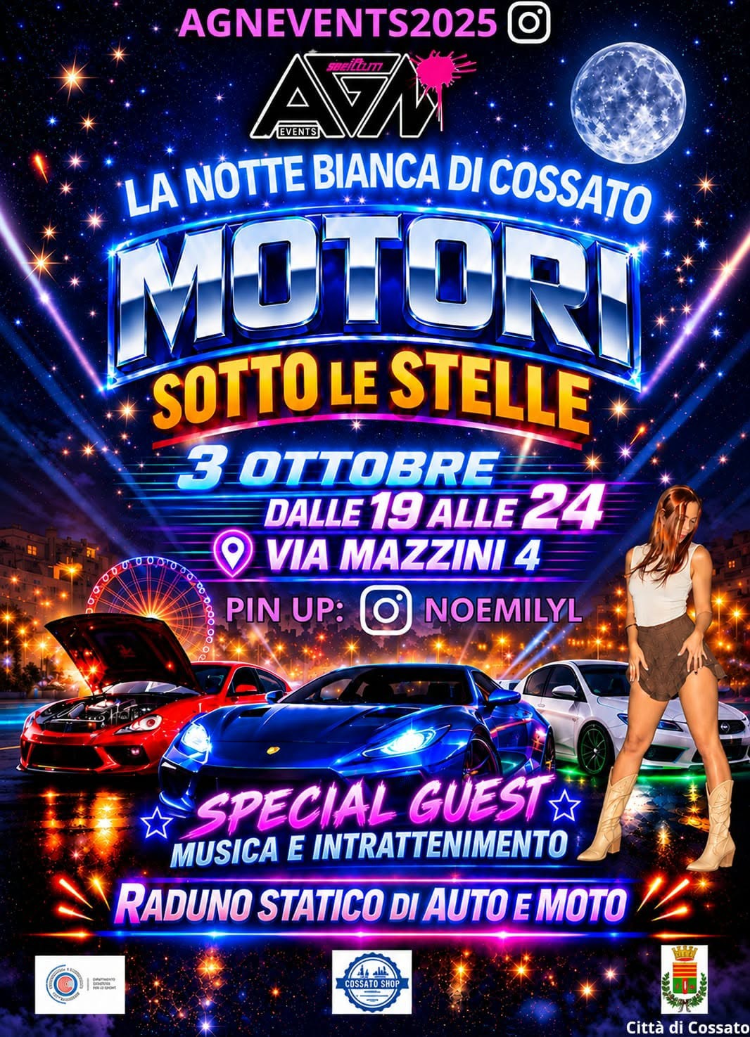 Locandina notte bianca a Cossato 3 ottobre 2026